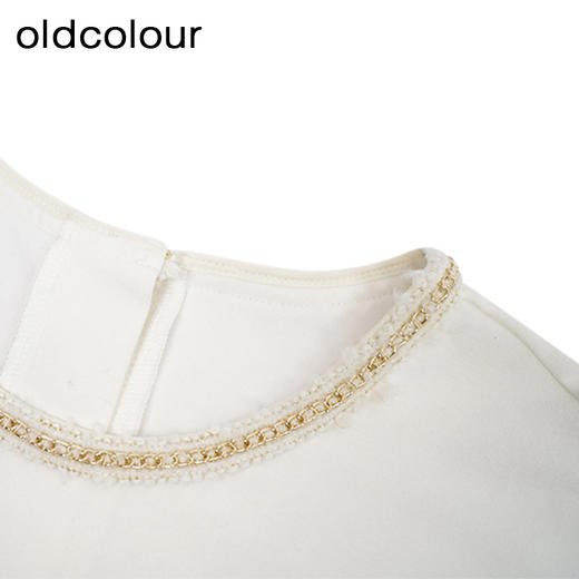 oldcolour圆领长袖T恤冬季新款纯色设计感薄款上衣女O43023309 商品图4