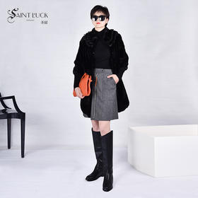 SAINT L’UCK/圣媛经典奢感七分袖水貂毛皮SA414P01