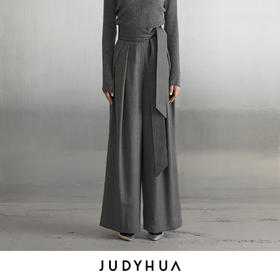 JUDYHUA 系带皱褶设计款直筒裤