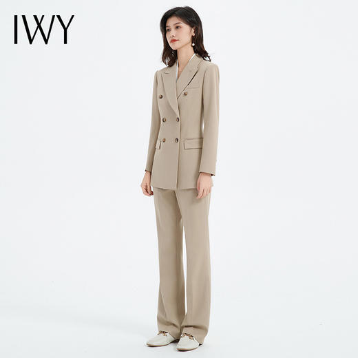 IWY/优雅卡其色西装套装女休闲宽松职场律师工作服气质面C13317+P33317 商品图2