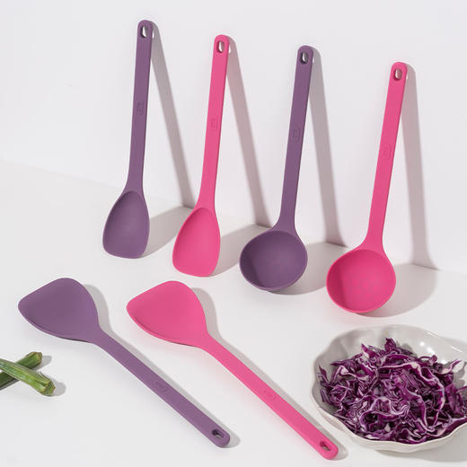 OTB欧标食品级不粘锅硅胶锅铲/汤勺/漏勺/煎铲/牛排夹 耐高温铂金硅胶厨具套装 商品图4