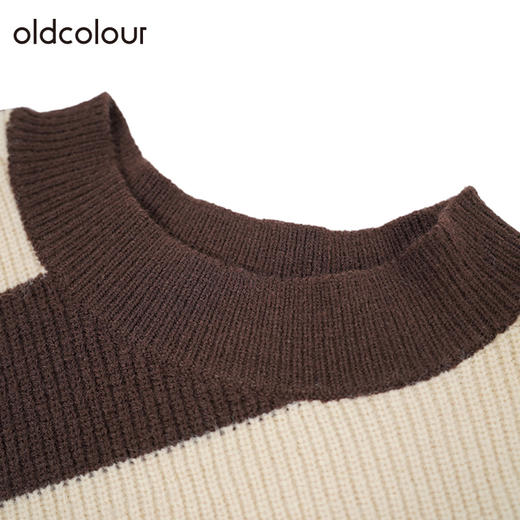 oldcolour复古条纹针织衫冬季新款设计感气质流苏毛衣女O42052281 商品图2