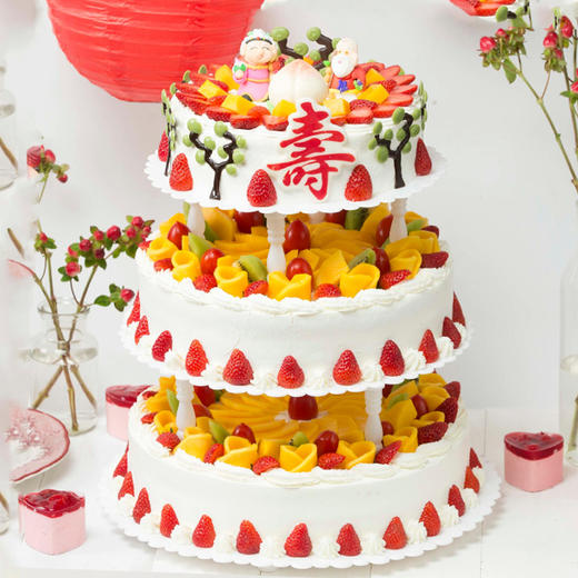 【寿比南山】送长辈推荐的祝寿蛋糕多层多磅，带着长辈的味蕾去旅行，感受美妙滋味 商品图1