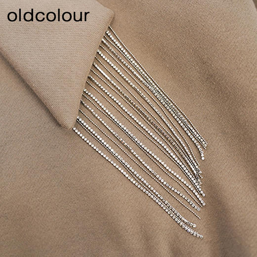 oldcolour纯色加绒卫衣冬季新款设计感百搭短款上衣女O44024450 商品图4