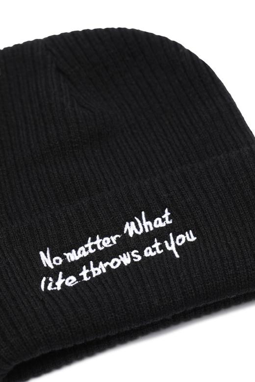 SUMMER & SAGE 	黑色字母logo针织帽 8560 商品图1