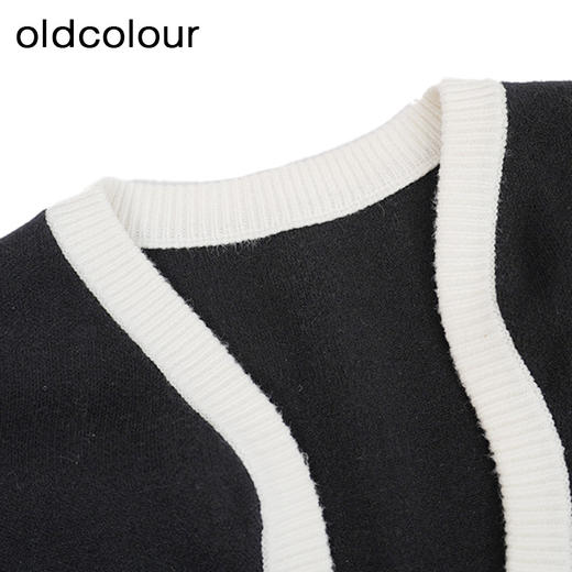 oldcolour针织马甲冬季新款V领气质纯色直筒百搭背心女O43051123 商品图4