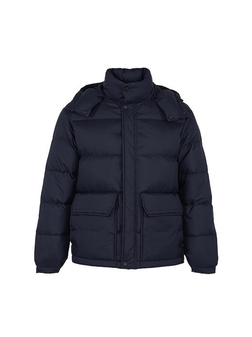 callisto藏青色鸭绒连帽立领羽绒服 FSFED016T 商品图3