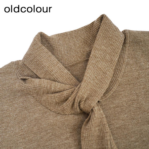 oldcolour针织连衣裙冬季新款设计感中长款打底毛衣女O44106452 商品图4