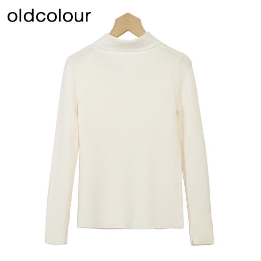 oldcolour纯色套头针织衫冬季新款设计感宽松打底毛衣女O44052441 商品图1