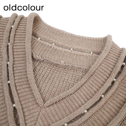 oldcolour复古气质针织衫冬季新款设计感小众V领毛衣O44052456 商品图4