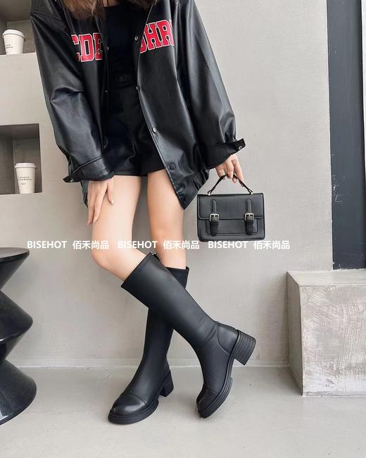 新品女士方根加绒百搭显高瘦腿高靴798B35508（W） 商品图0