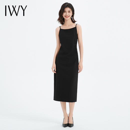 IWY/气质吊带连衣裙女秋冬百搭西装内搭时尚黑色无袖显瘦Q13317 商品图0