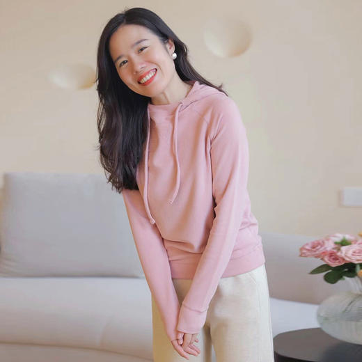 一姐春夏新款上衣外套休闲宽松玻尿酸德绒帽衫 商品图1