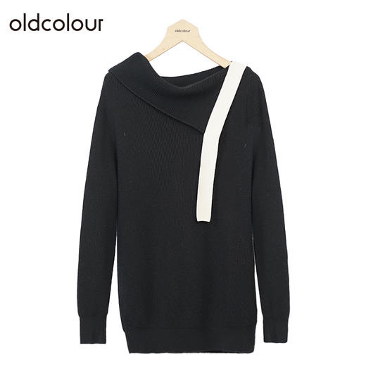 oldcolour简约气质针织衫冬季新款宽松显瘦中长款毛衣女O41052351 商品图2