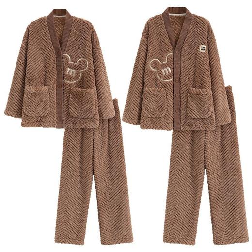 情侣睡衣秋冬款珊瑚绒2023新款男士女士加绒法兰绒可爱家居服冬季 商品图4