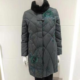 南3凤时毛领中长款羽绒服