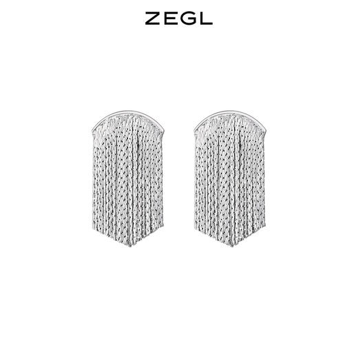 ZEGL银色流苏耳环女2023年新款潮耳钉小众925银针高级感复古耳饰 商品图0