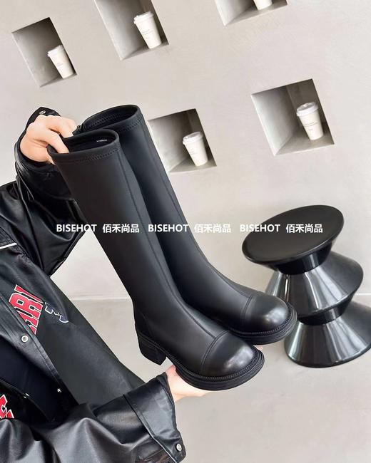 新品女士方根加绒百搭显高瘦腿高靴798B35508（W） 商品图4