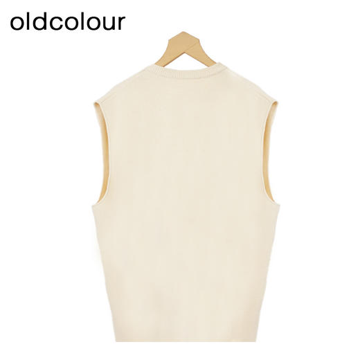 oldcolour针织马甲冬季新款V领气质纯色直筒百搭背心女O43051123 商品图1