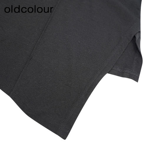 oldcolour黑色薄款T恤冬季新款宽松高领打底衫上衣女O44023415 商品图4
