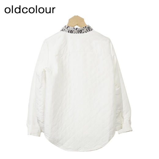 oldcolour2022冬季新款黑色复古气质宽松翻领长袖衬衫女O43013348 商品图3