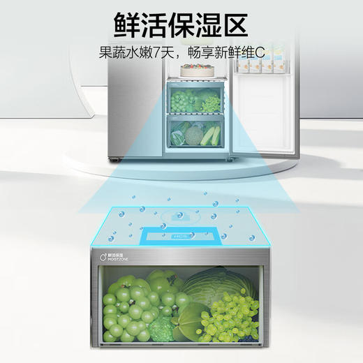 【全新格局】585升外取水+制冰 海尔585升侧T型双门三开门电冰箱家用一级能效双变频节能无霜除菌全温区嵌入式 商品图4