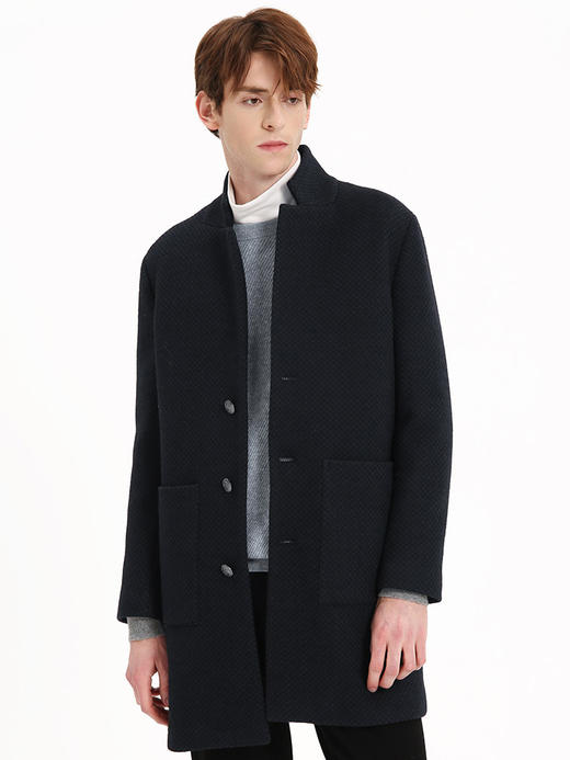 callisto灰朦蓝羊毛混纺大衣 FSFEC090C 商品图0