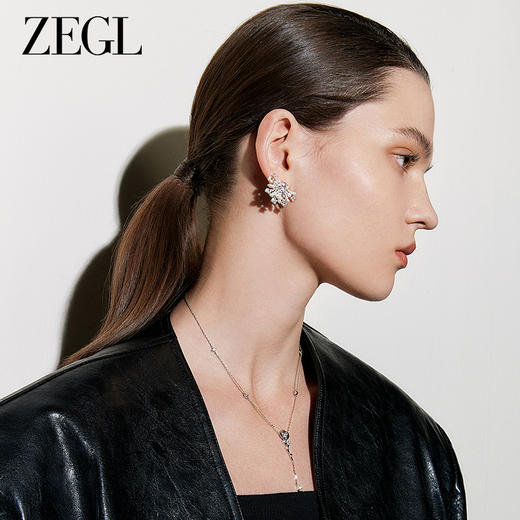 ZEGL设计师芭蕾系列人造珍珠耳环女2023新款法式气质耳钉银针耳饰 商品图1