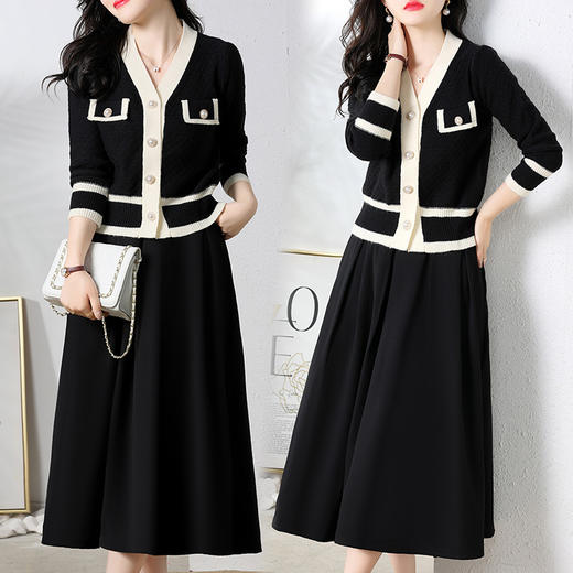 雀说 时尚套装女秋装洋气优雅收腰显瘦减龄两件套3ZF-6022 商品图3
