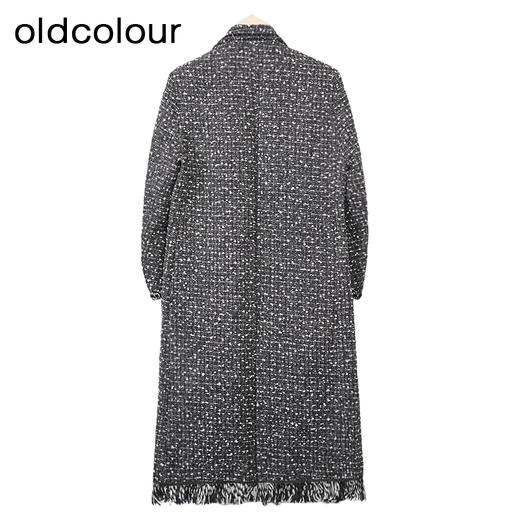 oldcolour黑色长款外套冬季新款高级感气质直筒大衣女O44153417 商品图1