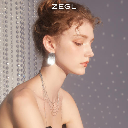 ZEGL银色流苏耳环女2023年新款潮耳钉小众925银针高级感复古耳饰 商品图1