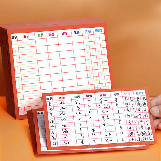 生字预习卡小学生语文通用一年级二年级三年级四五六上册下册笔画训练单词空白卡片双面小卡片生字表课前练习 商品图1