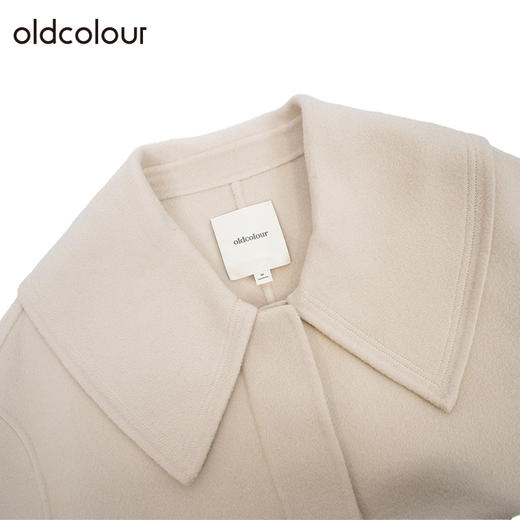 oldcolour简约双面呢大衣冬季新款娃娃领长款毛呢外套女O42156206 商品图4