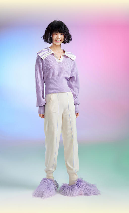 海军领羊绒女衫 商品图0