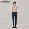 oldcolour冬季新款高腰显瘦弹力铅笔裤加厚深色牛仔裤女O44113429 商品缩略图3