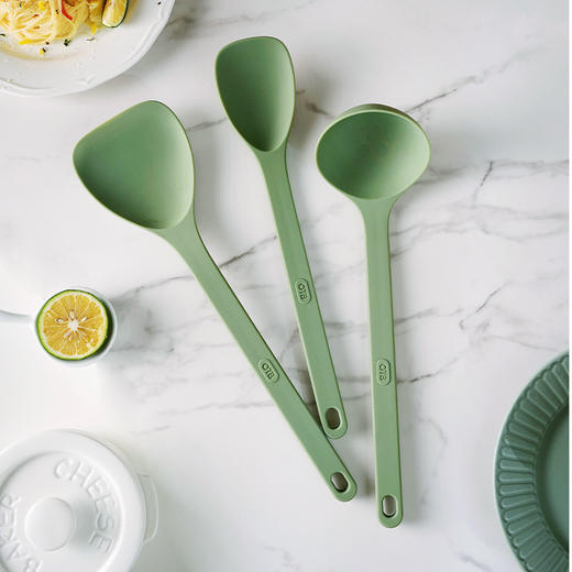 OTB欧标食品级不粘锅硅胶锅铲/汤勺/漏勺/煎铲/牛排夹 耐高温铂金硅胶厨具套装 商品图6