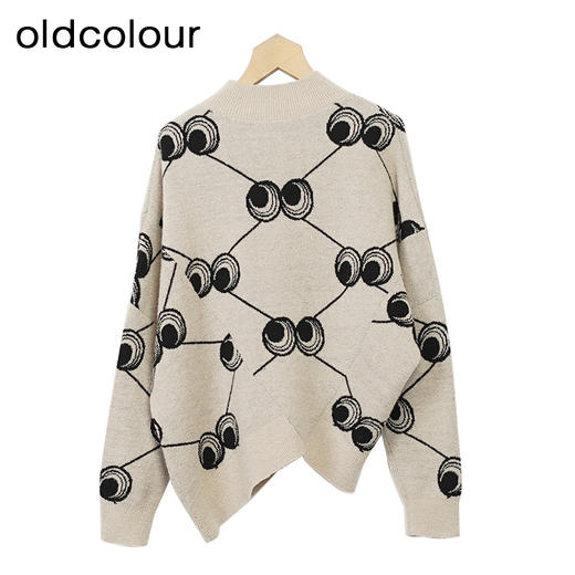 oldcolour套头针织衫冬季新款设计感半高领打底毛衣女O44052431 商品图1