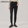 oldcolour冬季新款高腰显瘦弹力铅笔裤加厚深色牛仔裤女O44113429 商品缩略图1