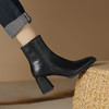秋冬季新款，纯色真皮粗跟短筒时装靴DTN-A08-38 商品缩略图10