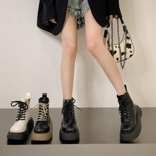 马丁靴 【英伦风厚底女靴】秋冬ins风 百搭休闲女靴 商品图2