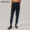 oldcolour冬季新款高腰显瘦直筒加绒九分牛仔裤女O42113223 商品缩略图2