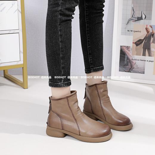 新品女士单层牛皮软底软面女矮靴803B35516（W） 商品图7