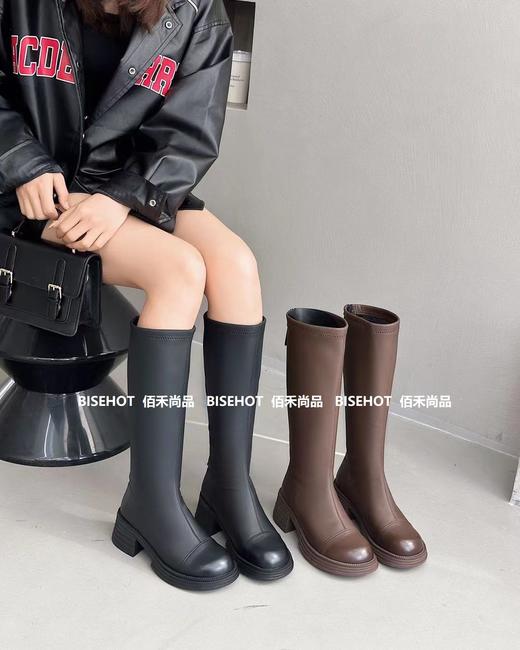 新品女士方根加绒百搭显高瘦腿高靴798B35508（W） 商品图2