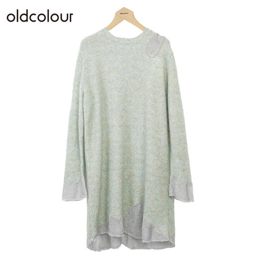 oldcolour纯色简约连衣裙冬季新款设计感中长款针织衫女O41103169 商品图4