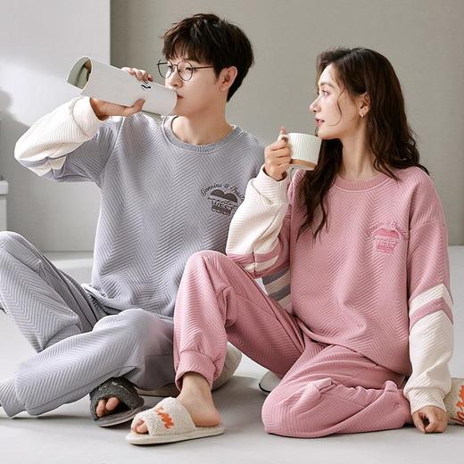 秋冬季新款情侣睡衣夹层棉加厚保暖冬天男士女士家居服套装 商品图2