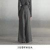 JUDYHUA 系带皱褶设计款直筒裤 商品缩略图2