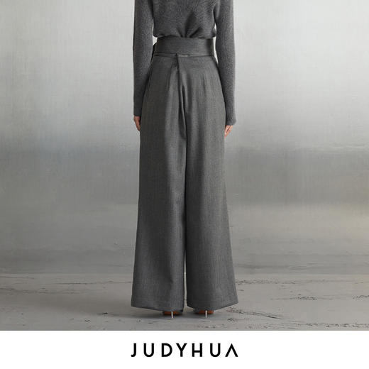 JUDYHUA 系带皱褶设计款直筒裤 商品图2