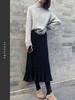 EAZYPEZY 黑天鹅精纺羊绒罗纹半身裙 商品缩略图0