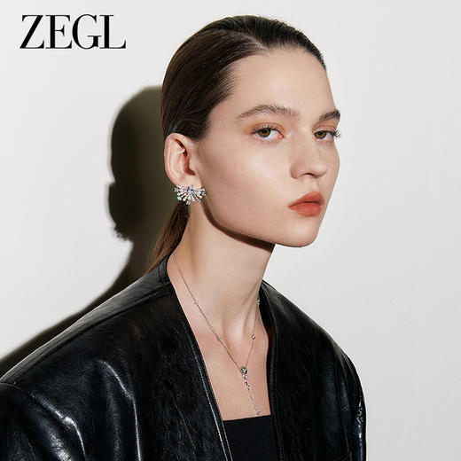ZEGL设计师芭蕾系列人造珍珠耳环女2023新款法式气质耳钉银针耳饰 商品图2