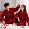 大红情侣睡衣加厚珊瑚绒女秋冬季本命年结婚喜庆男士法兰绒家居服 商品缩略图1